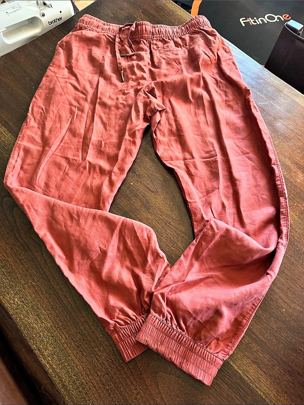 Garnet Hill Jogger Pants in rust Small NWT